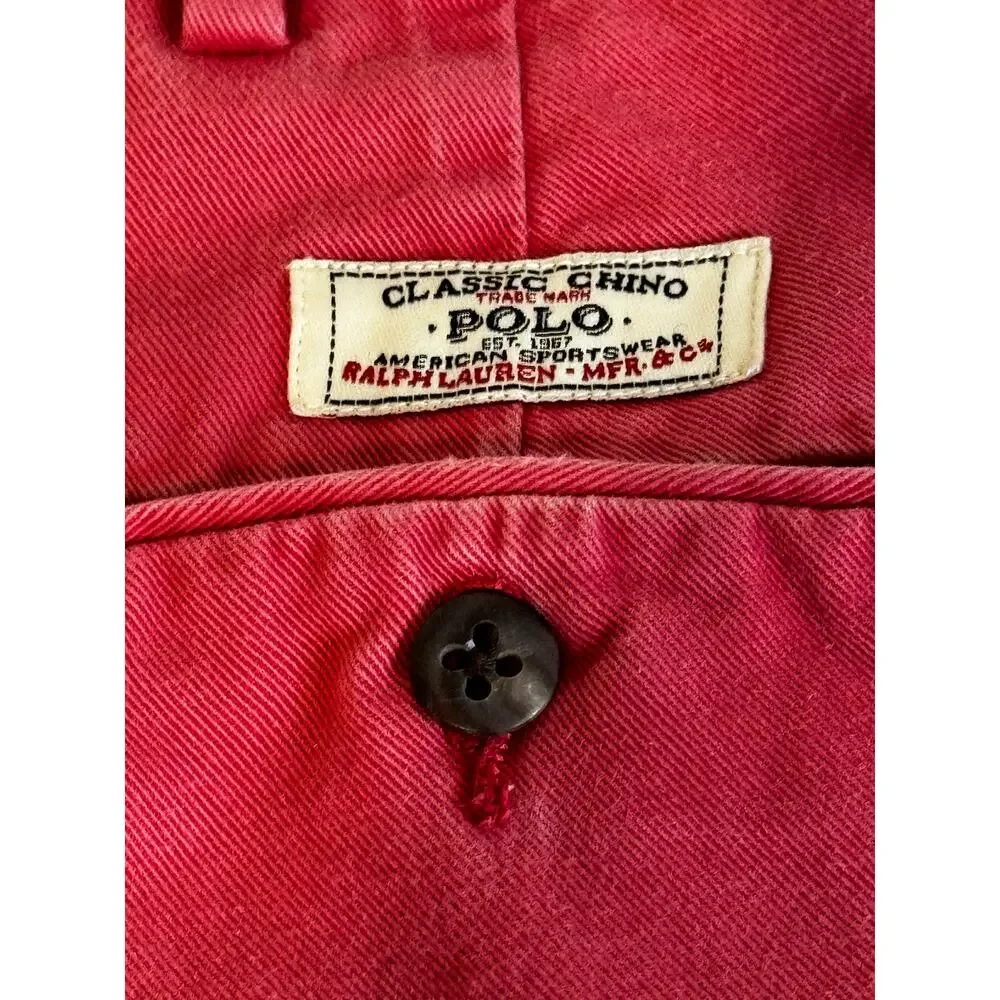 Polo Ralph Lauren Men's Chino Shorts Heather Red Size 34‎